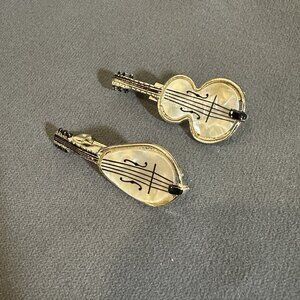Vintage Mother Of Pearl Set Of Two Mother Of Pearl Brooch Guitar And Mandolin